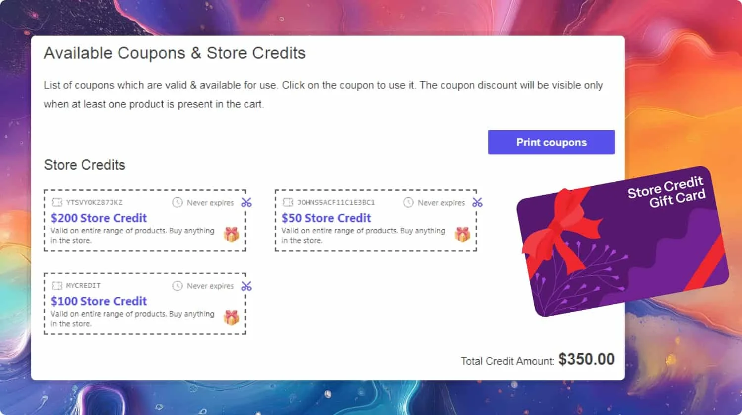 store credit for WooCommerce by Smart Coupons