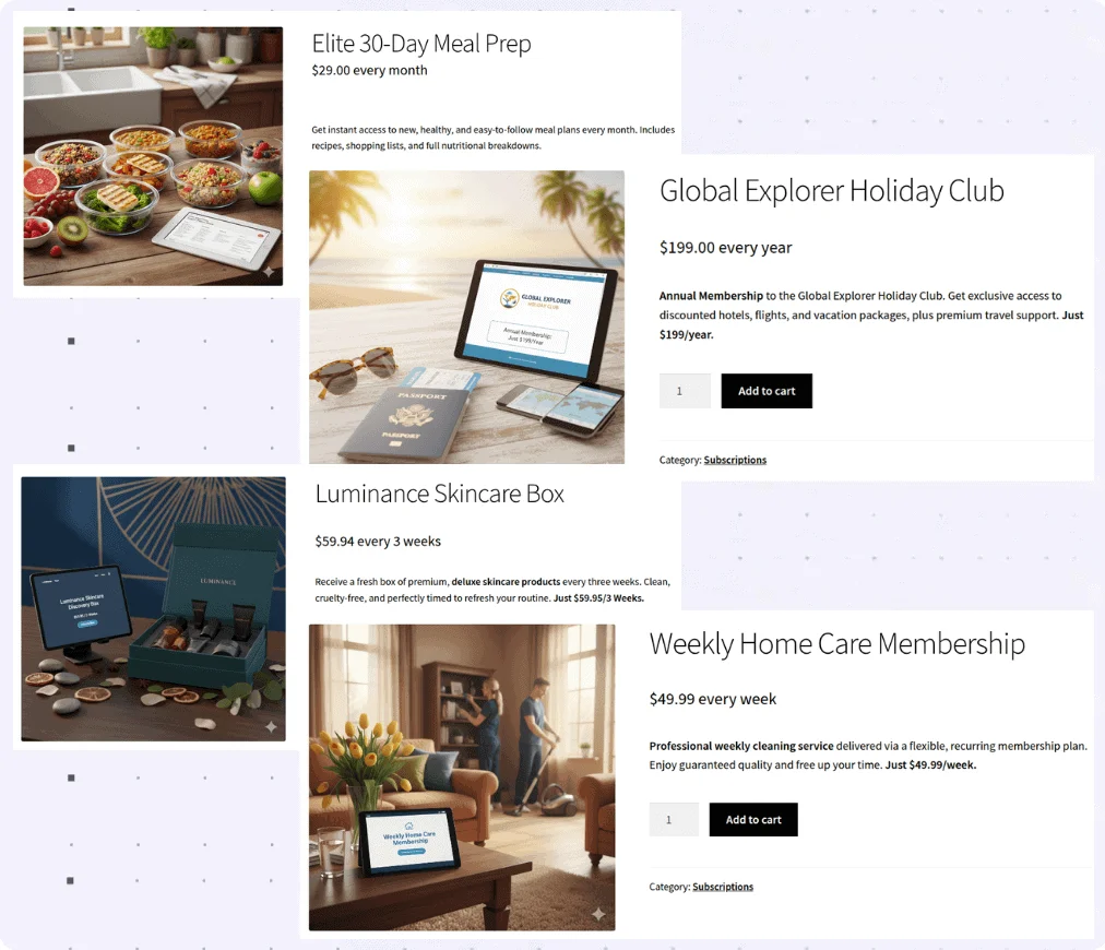 subscription product billing