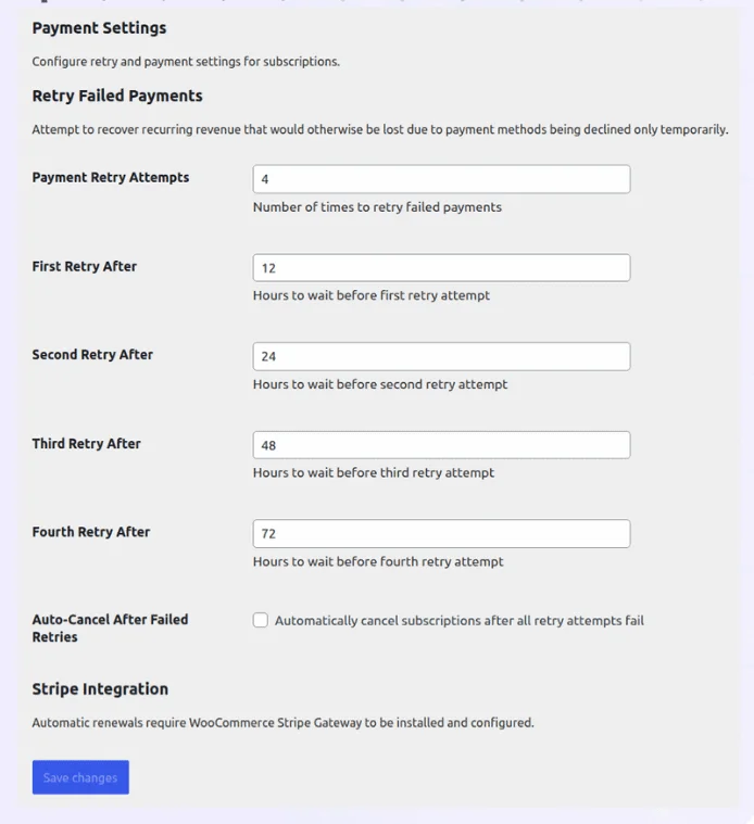 smart subscriptions payment retry system