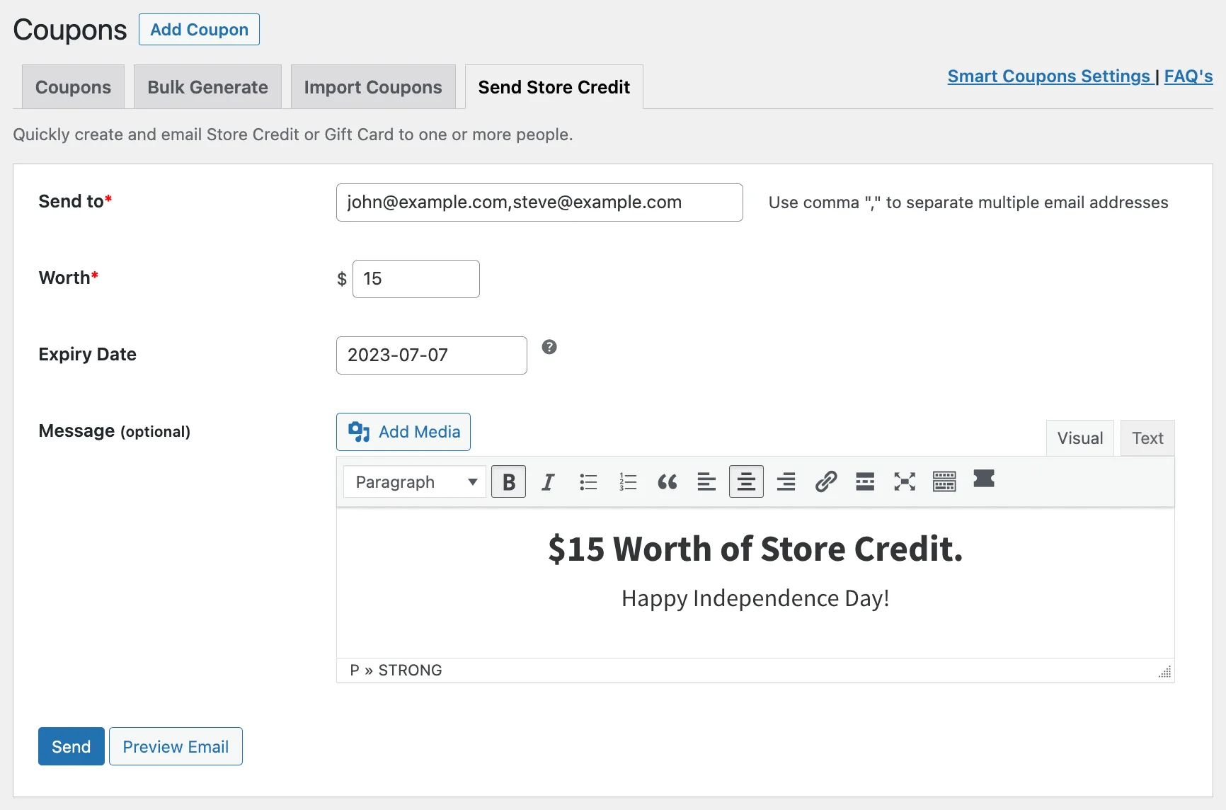 woocommerce smart coupons store credits